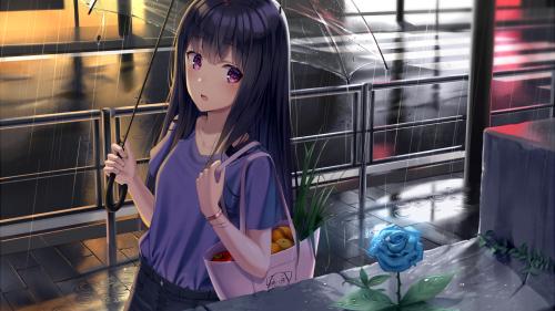 (pid 76204462)濡れた青いバラ